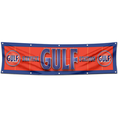 Fyon Car Motor Oil Garage Shop Decor Banner Works for Gulf Flag 2x8 Feet