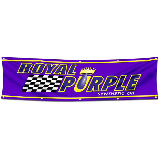 Fyon Car Motor Oil Gas Garage Workshop Banner Works for Royal Purple Flag 2x8 Feet