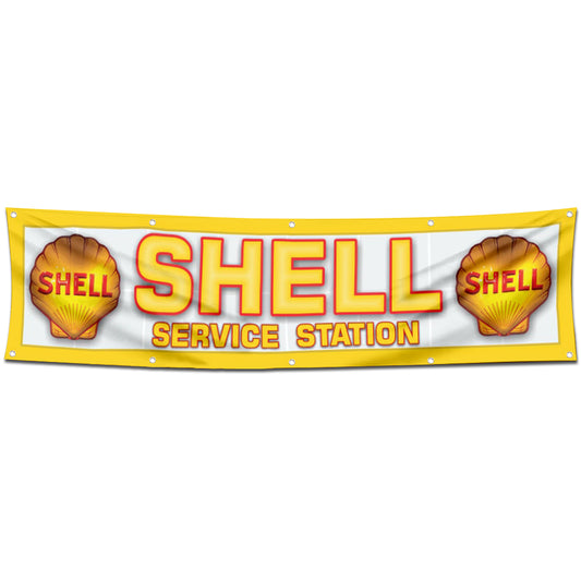 Fyon Car Motor Oil Gas Garage Workshop Banner Works for Shell Flag 2x8 Feet