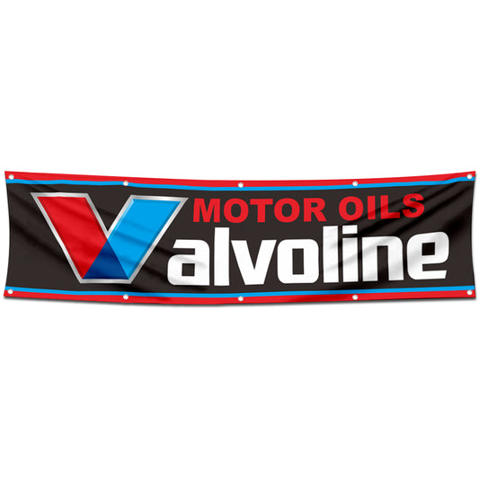 Fyon Car Motor Oils Gas Garage WorkShop Decor Banner Works for Valvoline Flag 2x8 Feet