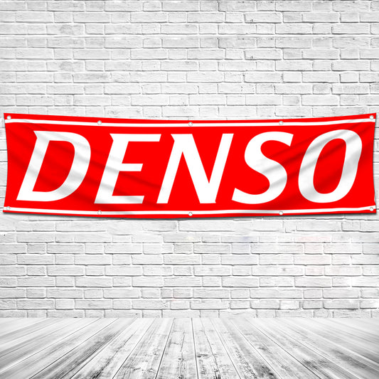 Fyon Car Motor Parts Garage Shop Decor Banner Works for Denso Flag 2x8 Feet