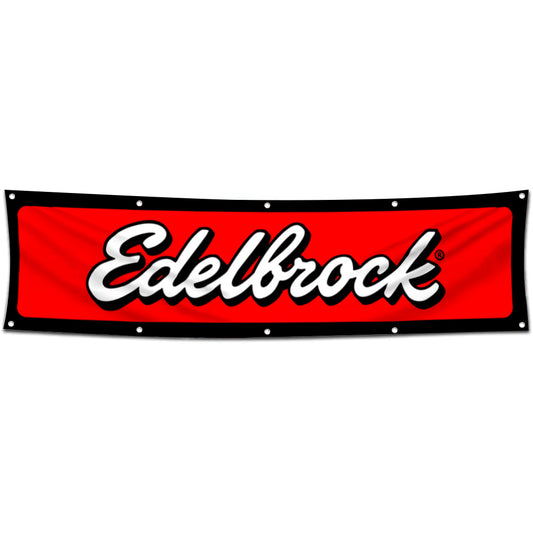Fyon Car Motor Parts Garage Shop Decor Banner Works for Edelbrock Flag 2x8 Feet