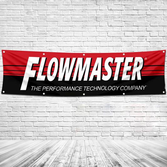 Fyon Car Motor Parts Garage Shop Decor Banner Works for Flowmaster Flag 2x8 Feet