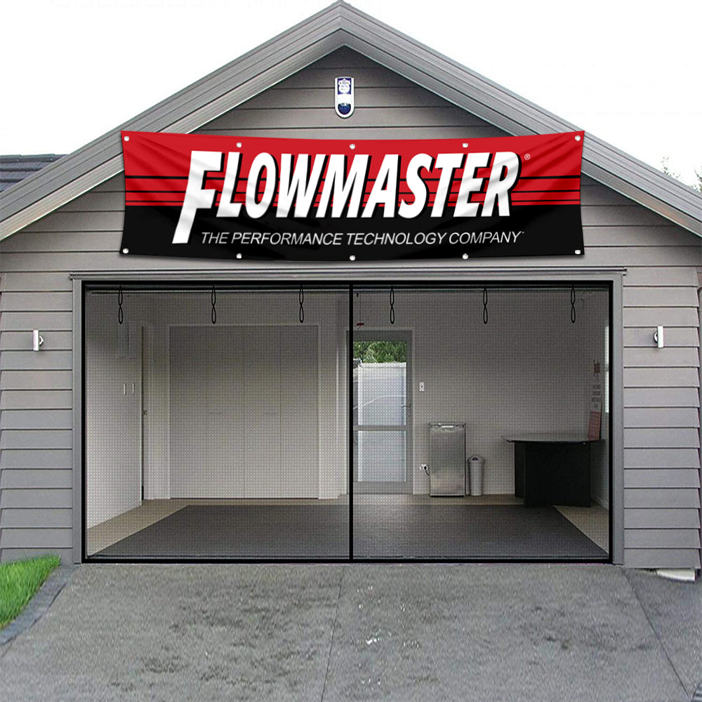 Fyon Car Motor Parts Garage Shop Decor Banner Works for Flowmaster Flag 2x8 Feet