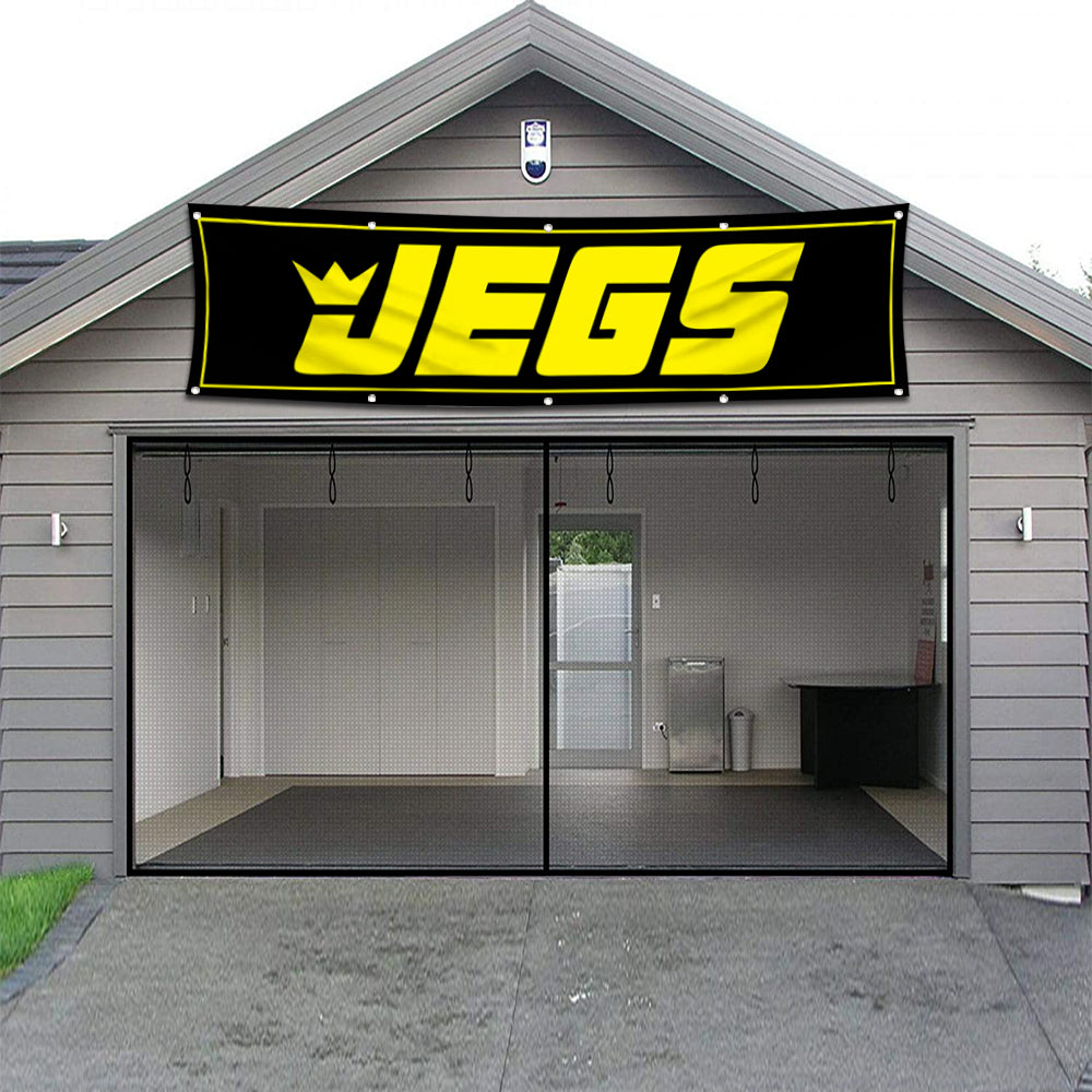Fyon Car Motor Parts Garage Shop Decor Banner Works for Jegs Flag 2x8 Feet