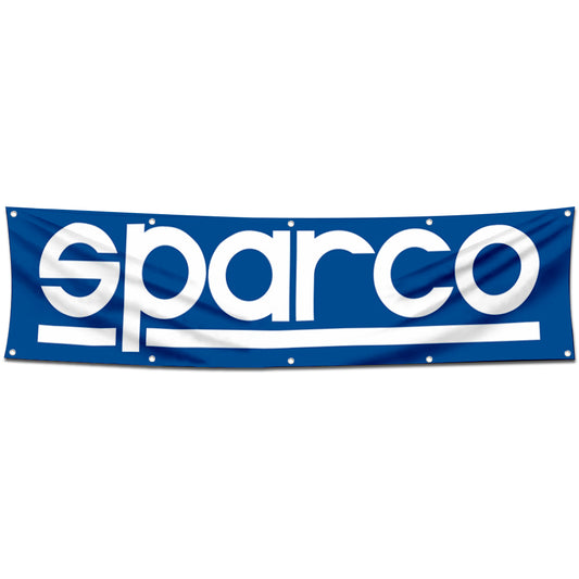 Fyon Car Motor Parts Garage Workshop Decor Banner Works for Sparco Flag Blue 2x8 Feet