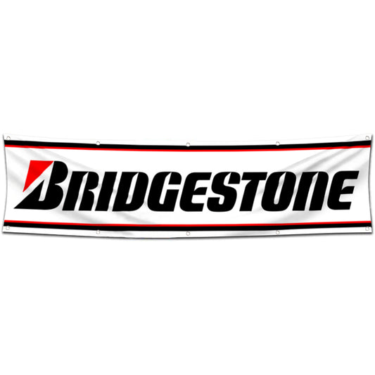 Fyon Car Motor Tires Garage Shop Decor Banner Works for Bridgestone Flag 2x8 Feet