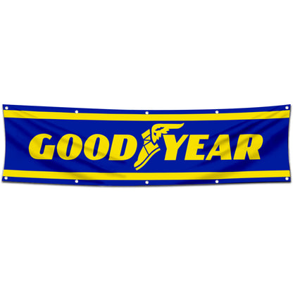 Fyon Car Motor Tires Garage Shop Decor Banner Works for Goodyear Flag 2x8 Feet