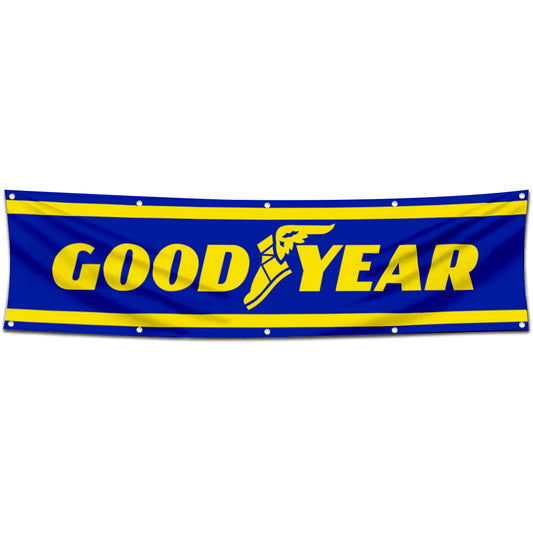 Fyon Car Motor Tires Garage Shop Decor Banner Works for Goodyear Flag 2x8 Feet