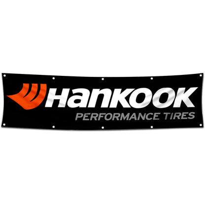 Fyon Car Motor Tires Garage Shop Decor Banner Works for Hankook Flag 2x8 Feet