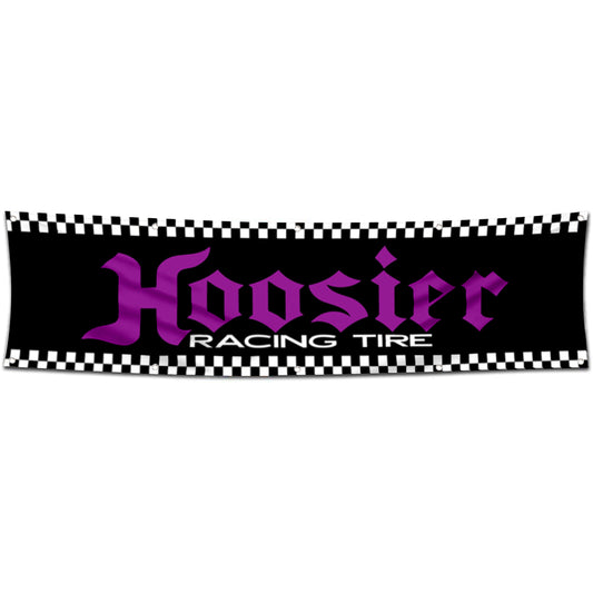 Fyon Car Motor Tires Garage Shop Decor Banner Works for Hoosier Flag Black 2x8 Feet
