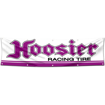 Fyon Car Motor Tires Garage Shop Decor Banner Works for Hoosier Flag White 2x8 Feet