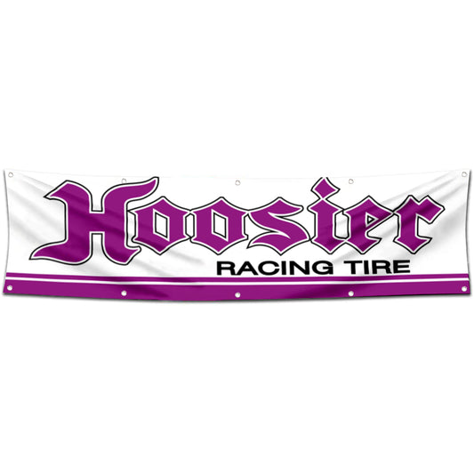 Fyon Car Motor Tires Garage Shop Decor Banner Works for Hoosier Flag White 2x8 Feet