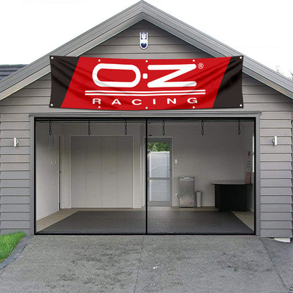 Fyon Car Motor Wheels Garage Shop Decor Banner Works for OZ Racing Flag 2x8 Feet