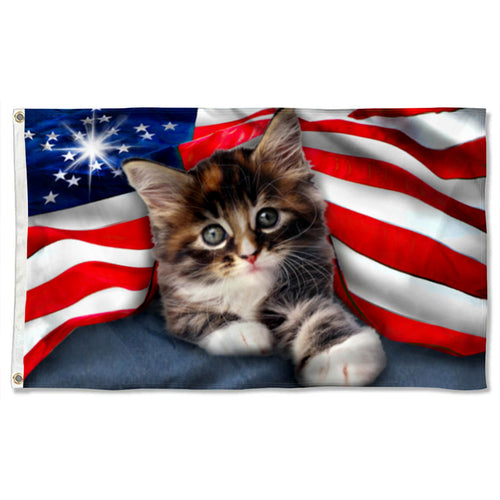 Fyon Cat American 4th Of July Independence Day Flag Banner 41705 Indoor and outdoor banner