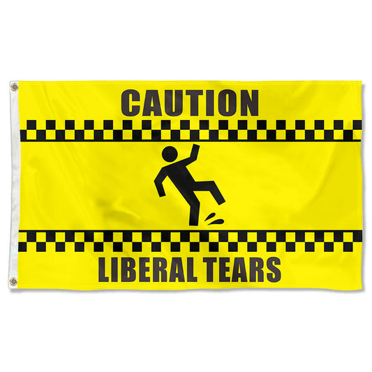 Fyon Caution Liberal Tears Flag  Indoor and Outdoor Banner