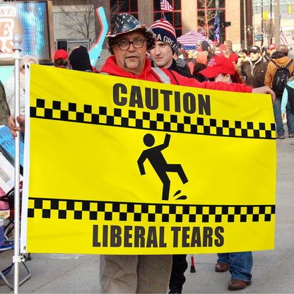 Fyon Caution Liberal Tears Flag  Indoor and Outdoor Banner
