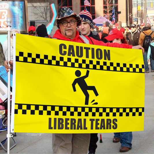 Fyon Caution Liberal Tears Flag  Indoor and Outdoor Banner
