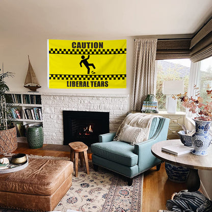 Fyon Caution Liberal Tears Flag  Indoor and Outdoor Banner