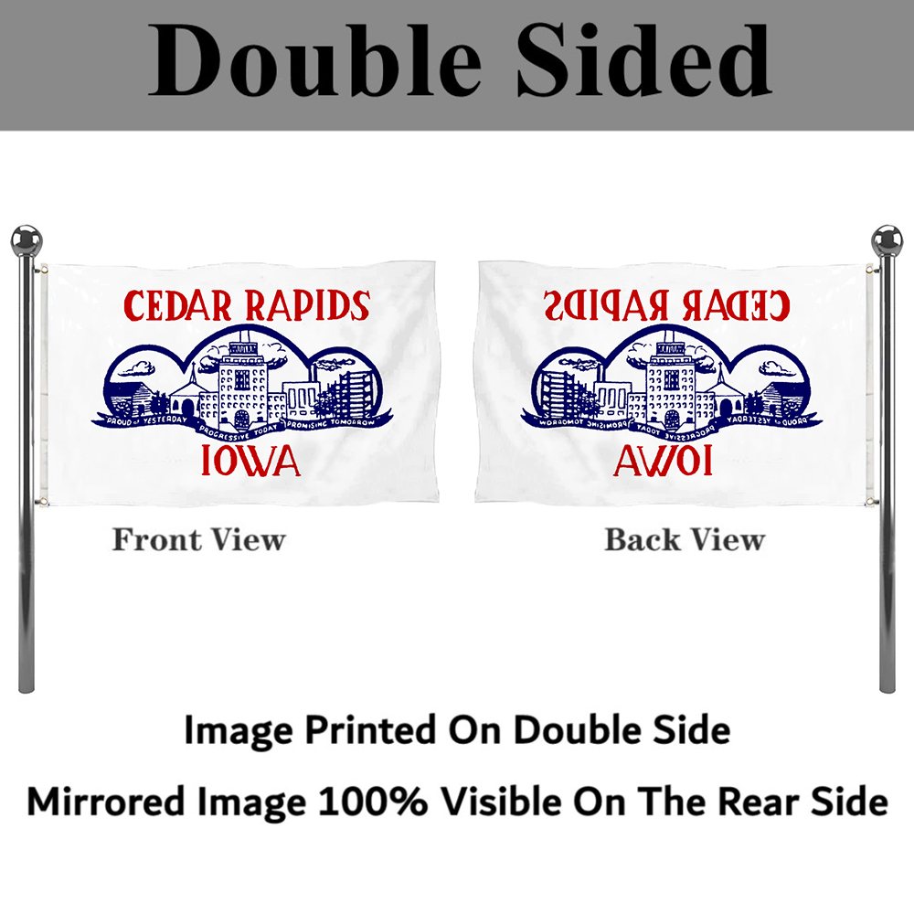 Fyon Cedar Rapids, Iowa flag (1962–2021) flag Banner