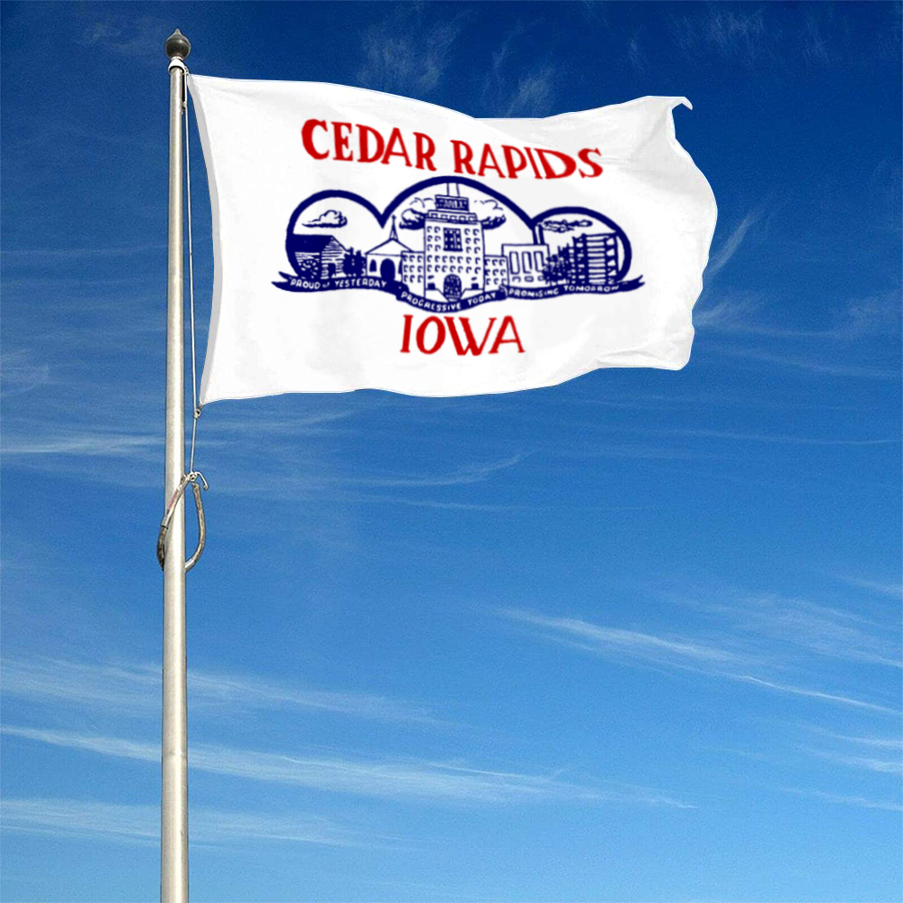 Fyon Cedar Rapids, Iowa flag (1962–2021) flag Banner