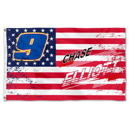 Fyon Chase Elliott #9 Stars and Stripes Flag  Banner