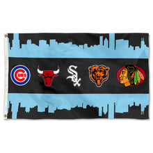 Fyon Chicago City Sport Team Logos Flag Banner