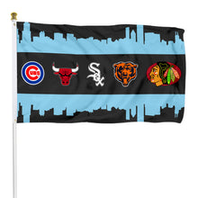 Fyon Chicago City Sport Team Logos Flag Banner