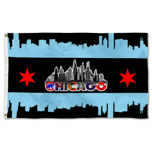 Fyon Chicago Cubs White Sox Bears Blackhawks Room Flag Banner