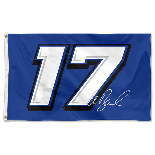Fyon Chris Buescher #17 Racing Car Flag Indoor and Outdoor Banner