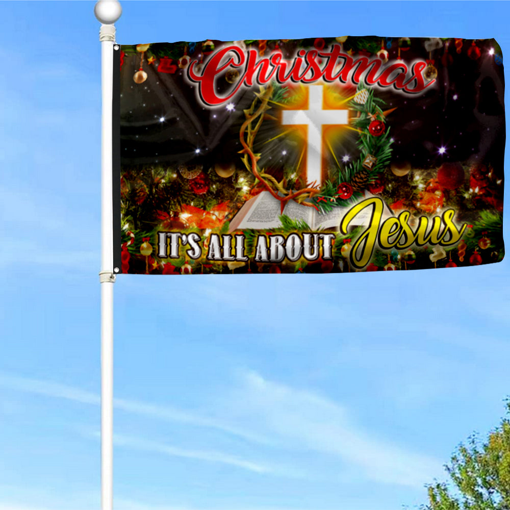 Fyon Christmas Jesus It’s All About Jesus Flag 41337 Indoor and outdoor banner