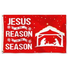 Fyon Christmas Jesus is The Reason for Season Nativity Manger Scene Flag Banner