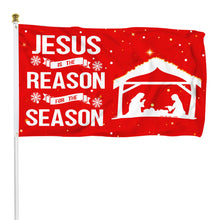 Fyon Christmas Jesus is The Reason for Season Nativity Manger Scene Flag Banner