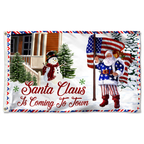 Fyon Christmas Joy Santa Claus Is Coming To Town Flag 41338 Indoor and outdoor banner