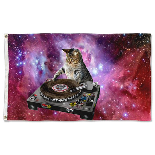 Fyon DJ Cat Dorms Flag Banner