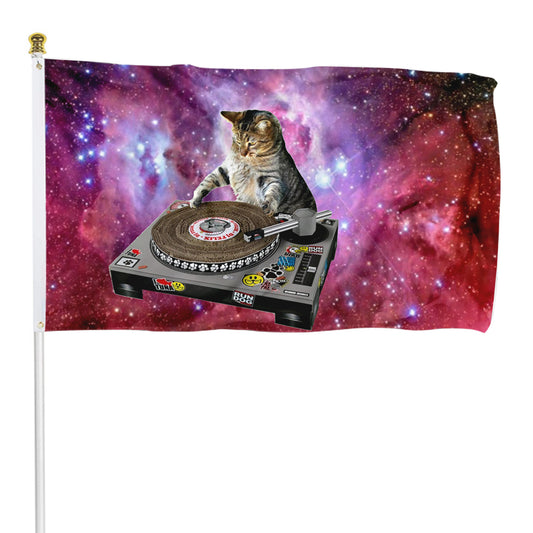 Fyon DJ Cat Dorms Flag Banner