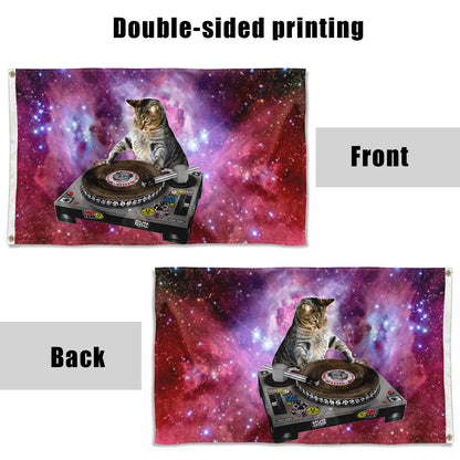Fyon DJ Cat Dorms Flag Banner