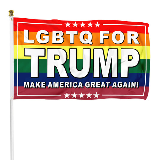 Fyon DONALD TRUMP LGBTQ Rainbow USA Flag Banner