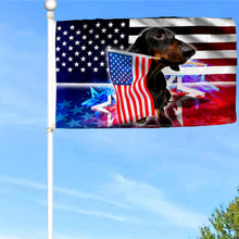 Fyon Dachshund Dog Independence Day 4th Of July Flag 41706 Indoor and outdoor banner