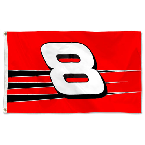 Fyon Dale Earnhardt Red #8 Dale Jr Nascar Flag Indoor and Outdoor Banner