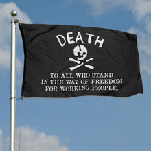 Fyon Death To All Who Stand In The Way Of Freedom For Working People Translated Flag Indoor and outdoor banner