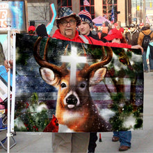 Fyon Deer Winter Cross Christian Flag  41005  Indoor and outdoor banner