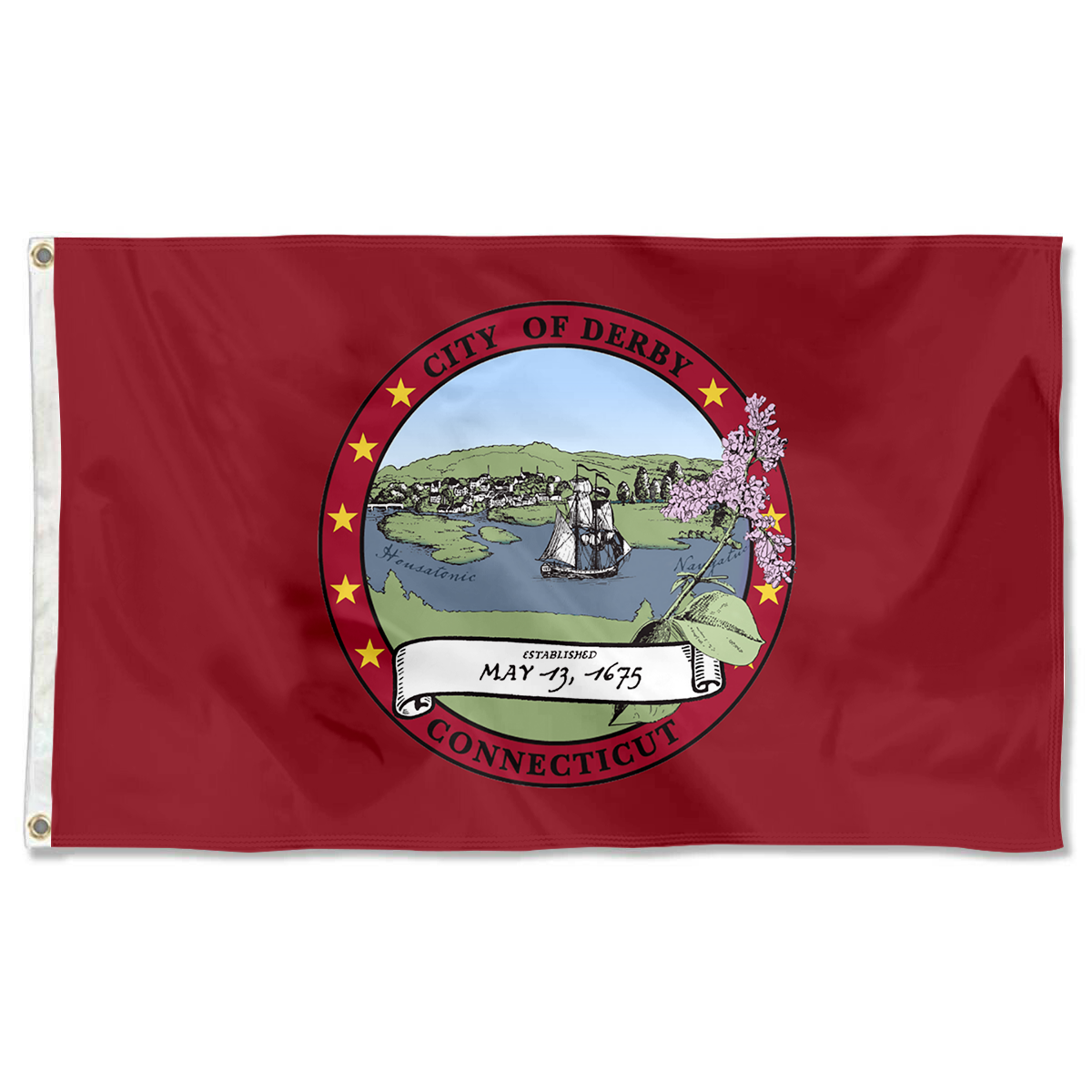 Fyon Derby, Connecticut flag  Banner