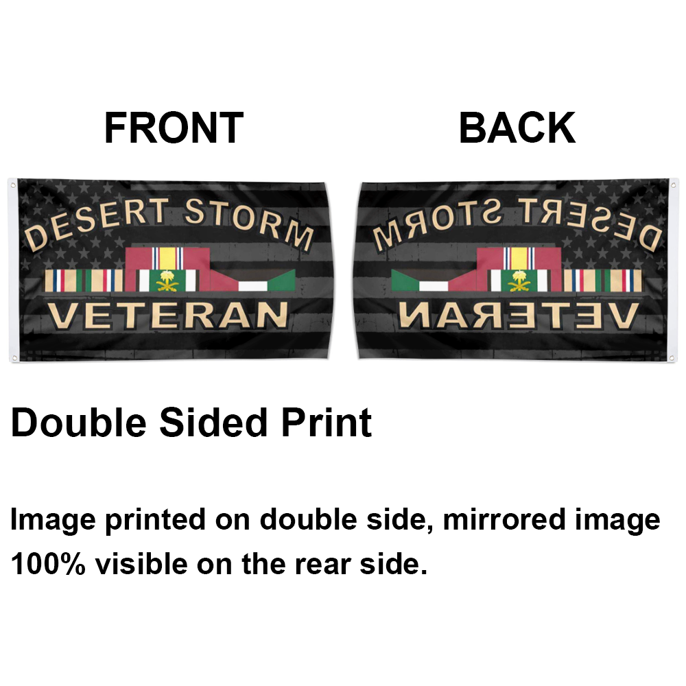 Fyon Desert Storm Veteran with American Flag Indoor and outdoor banner 2240801