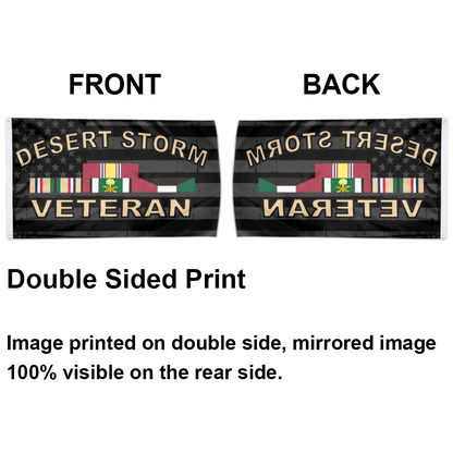 Fyon Desert Storm Veteran with American Flag Indoor and outdoor banner 2240801