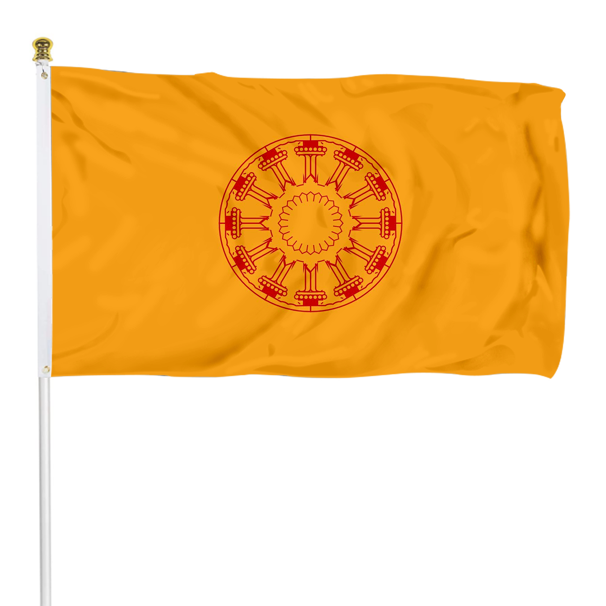 Fyon Dharmacakra Flag of Buddhist in Thailand Indoor and outdoor banner