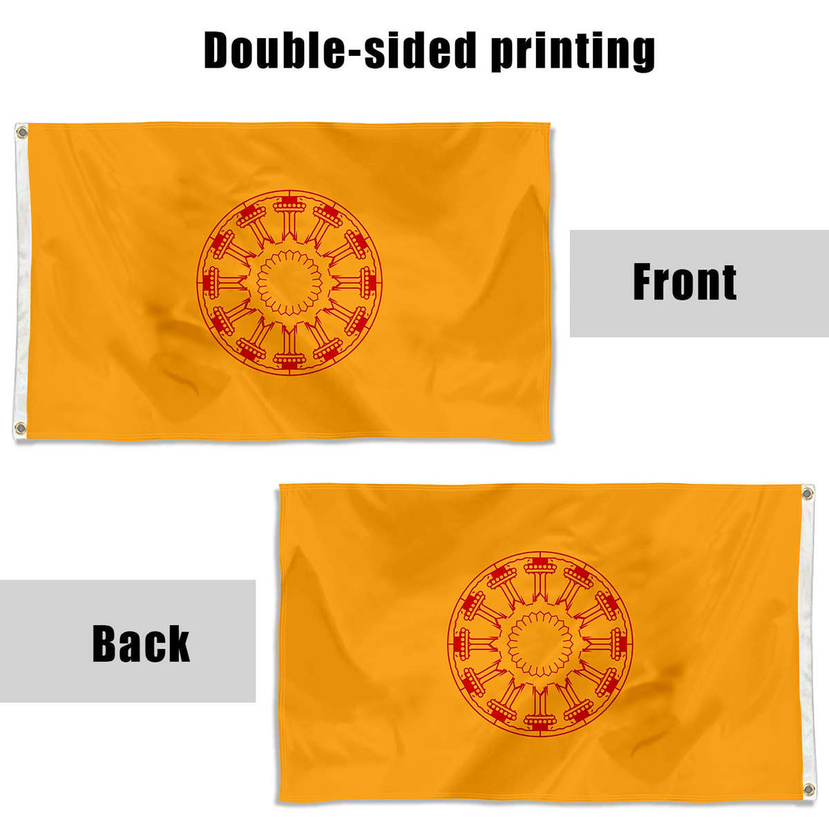 Fyon Dharmacakra Flag of Buddhist in Thailand Indoor and outdoor banner