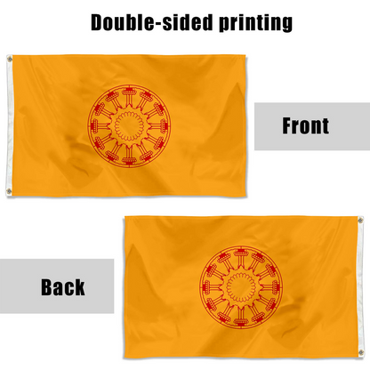 Fyon Dharmacakra Flag of Buddhist in Thailand Indoor and outdoor banner