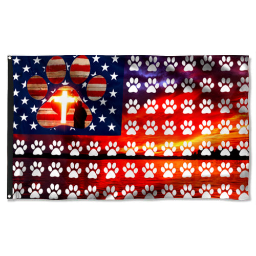 Fyon Dog Paws Flag 41414 Indoor and outdoor banner