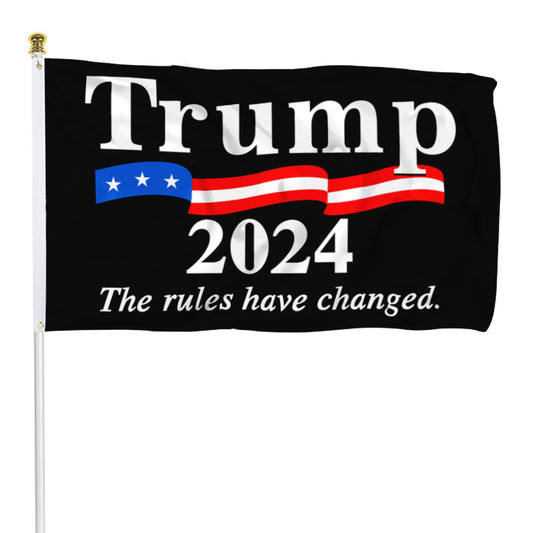 Fyon Donald Trump 2024 Don Jr Black Zag USA Army Flag Banner